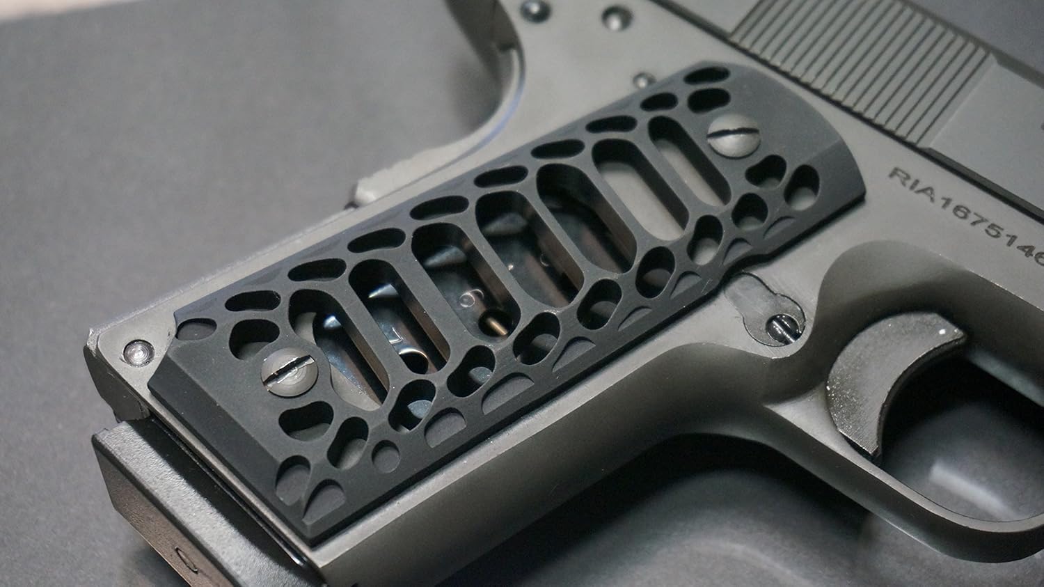 1911 Compact Officer Grips Colt Defender Cobra Skeleton Black Finish Colt Rock Island para Springfield