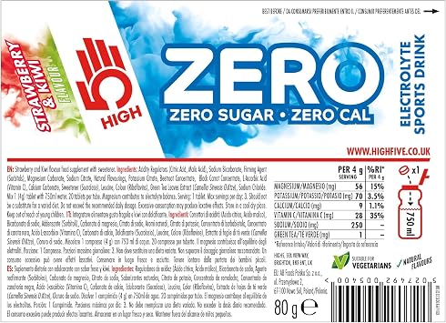HIGH5 Zero Electrolyte Tablets for Hydration, Strawberry & Kiwi,160 Tablets | Zero calories and sugar free. Enhanced with Vitamin C. Electrolytes to support performance and wellness.