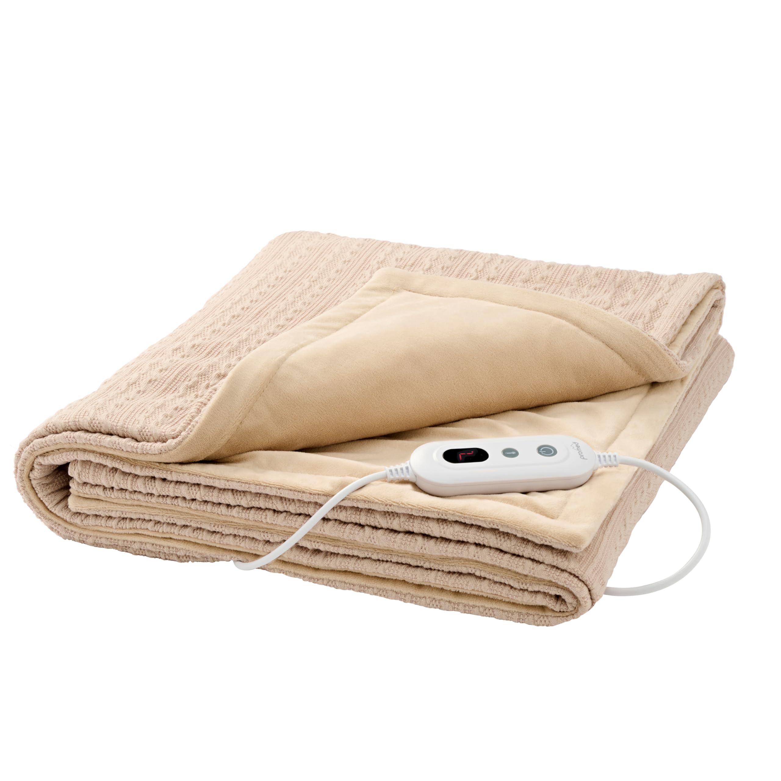 Promed KHP-2.3 S Knitted Electric Blanket with Automatic Shut-Off, 6 Temperature Levels, Turbo Heat, Extra Large Dimensions Approx. 180 x 130 cm, Overheating Protection