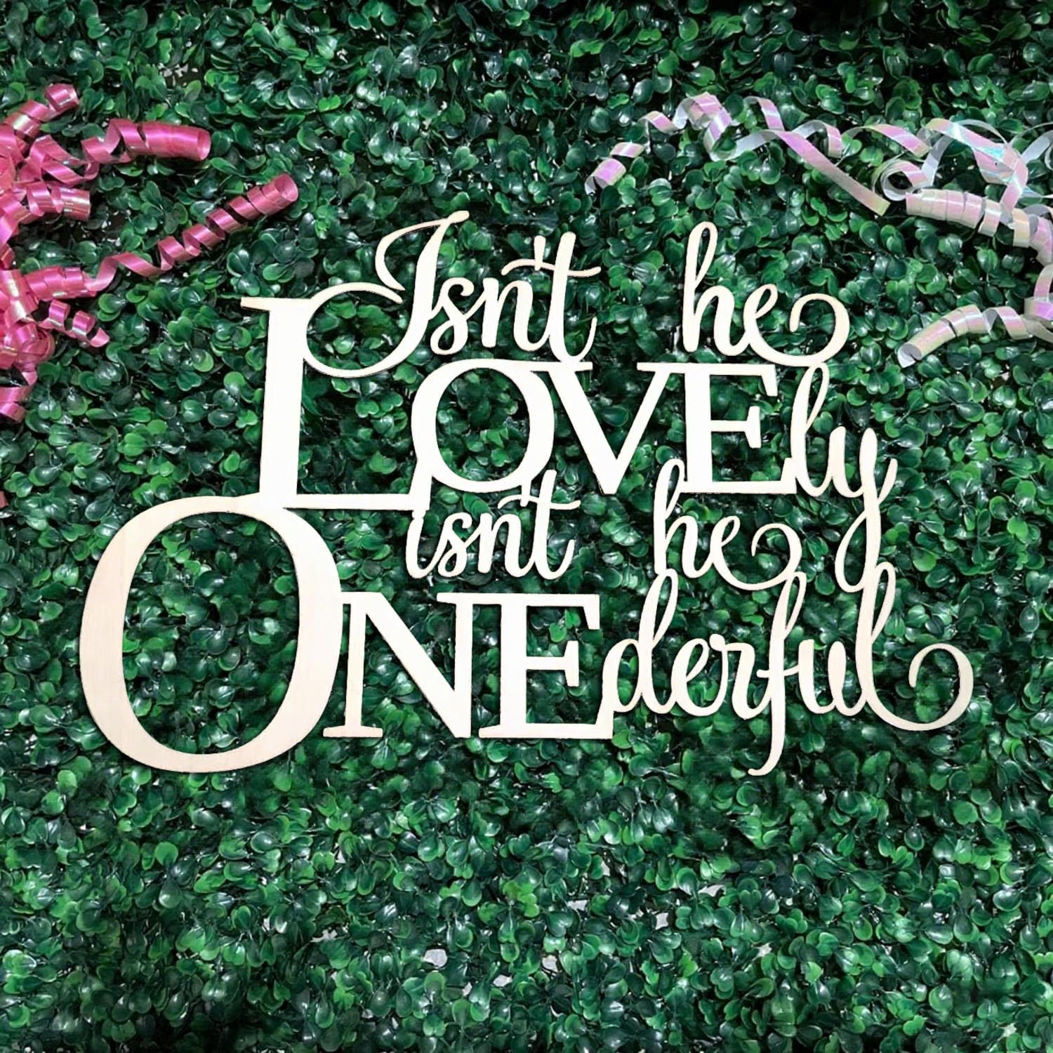 Snlioek Boys Wooden Isn’t He Lovely Isn’t He Onederful Sign For Backdrop,1St Birthday Wall Decor For Little Onederful Party Newborn Birthday Party Decorations Supplies