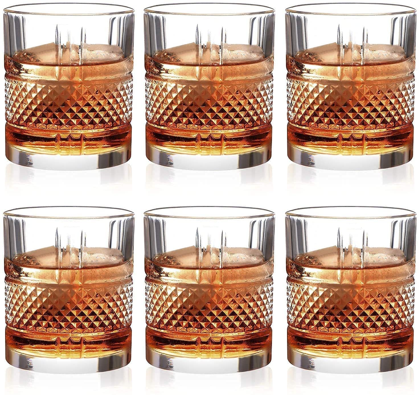 Heavy Whiskey Glasses - Set of 6 for Bourbon & Scotch -16