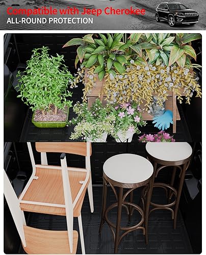 Miniatura 5 de Alfombrillas compatibles con Jeep Cherokee 2019-2023, alfombrilla de maletero de TPE para todo tipo de clima, accesorios Cherokee 2022 (alfombrilla