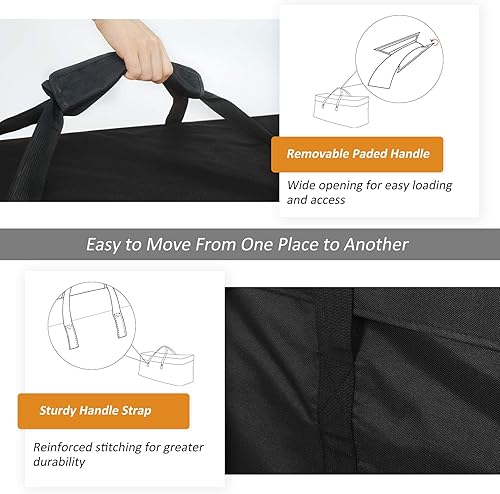 Miniatura 4 de NettyPro Bolsas de almacenamiento para cojines de patio, paquete de 2 bolsas extra grandes resistentes al agua para cojines de exterior, bolsa de