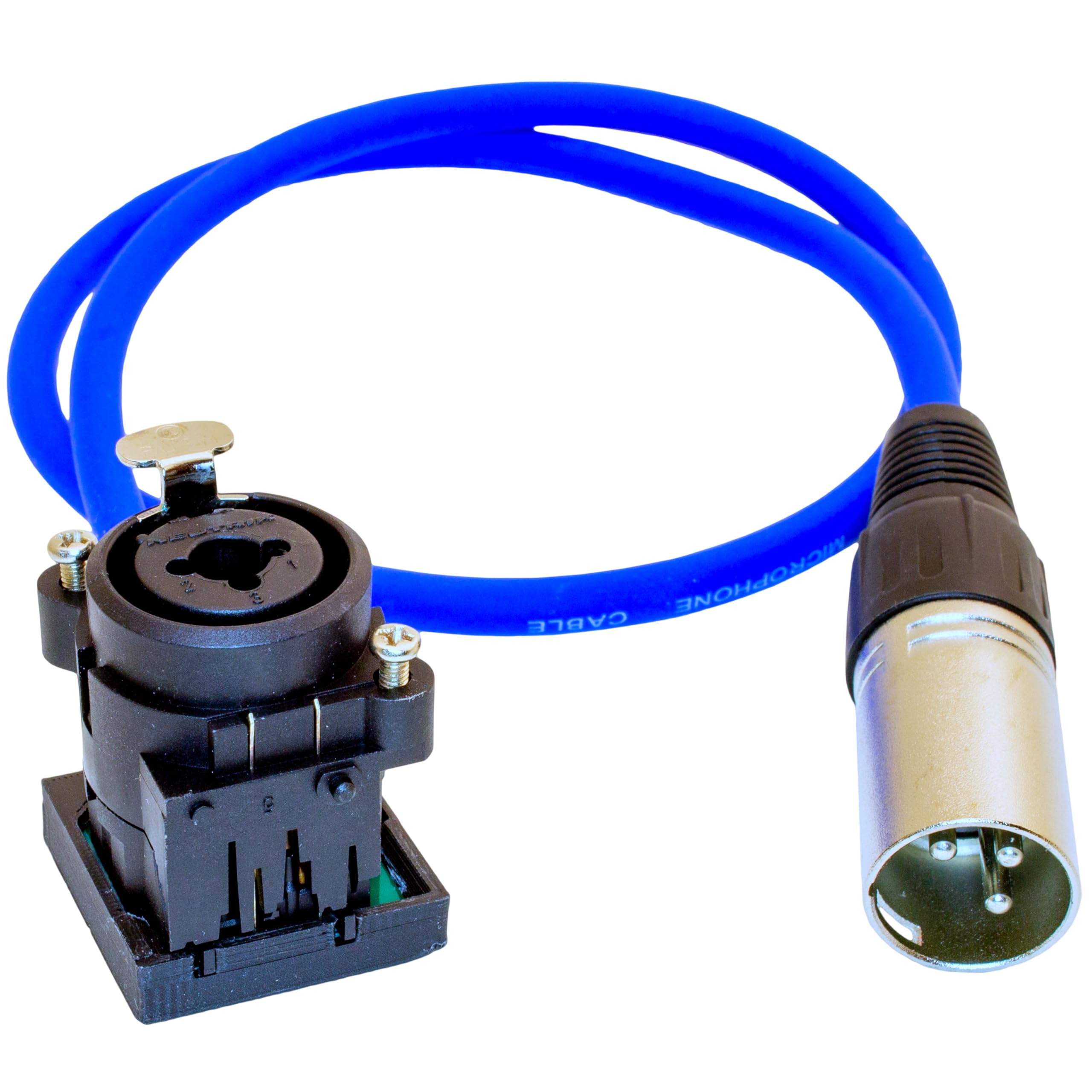MCSPROAUDIO 2ft Pigtail: TRS/XLR Male Panel Mount to XLR Male Plug (Blue)