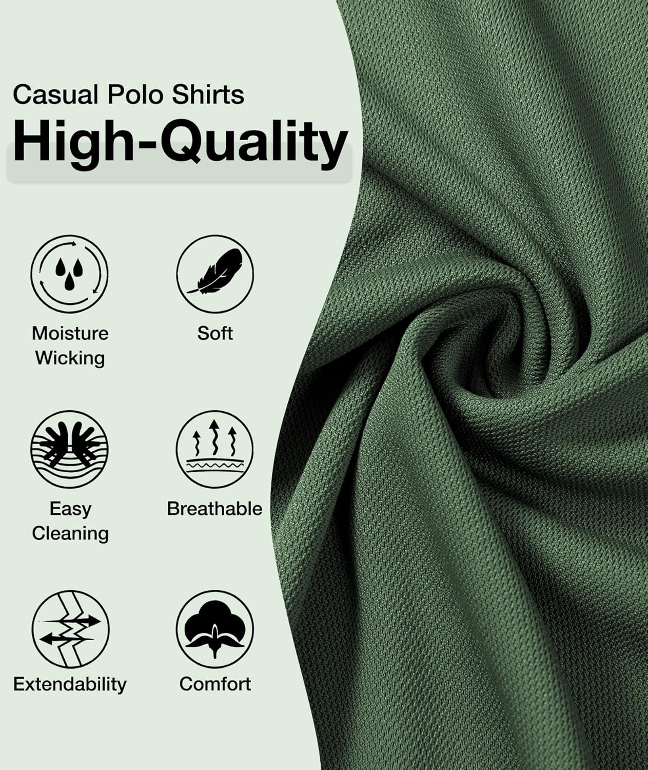 ZITY Mens Polo Shirts Casual Short Sleeve Athletic T-Shirts Classic Contrast Collar Shirt with Pocket - Image 5