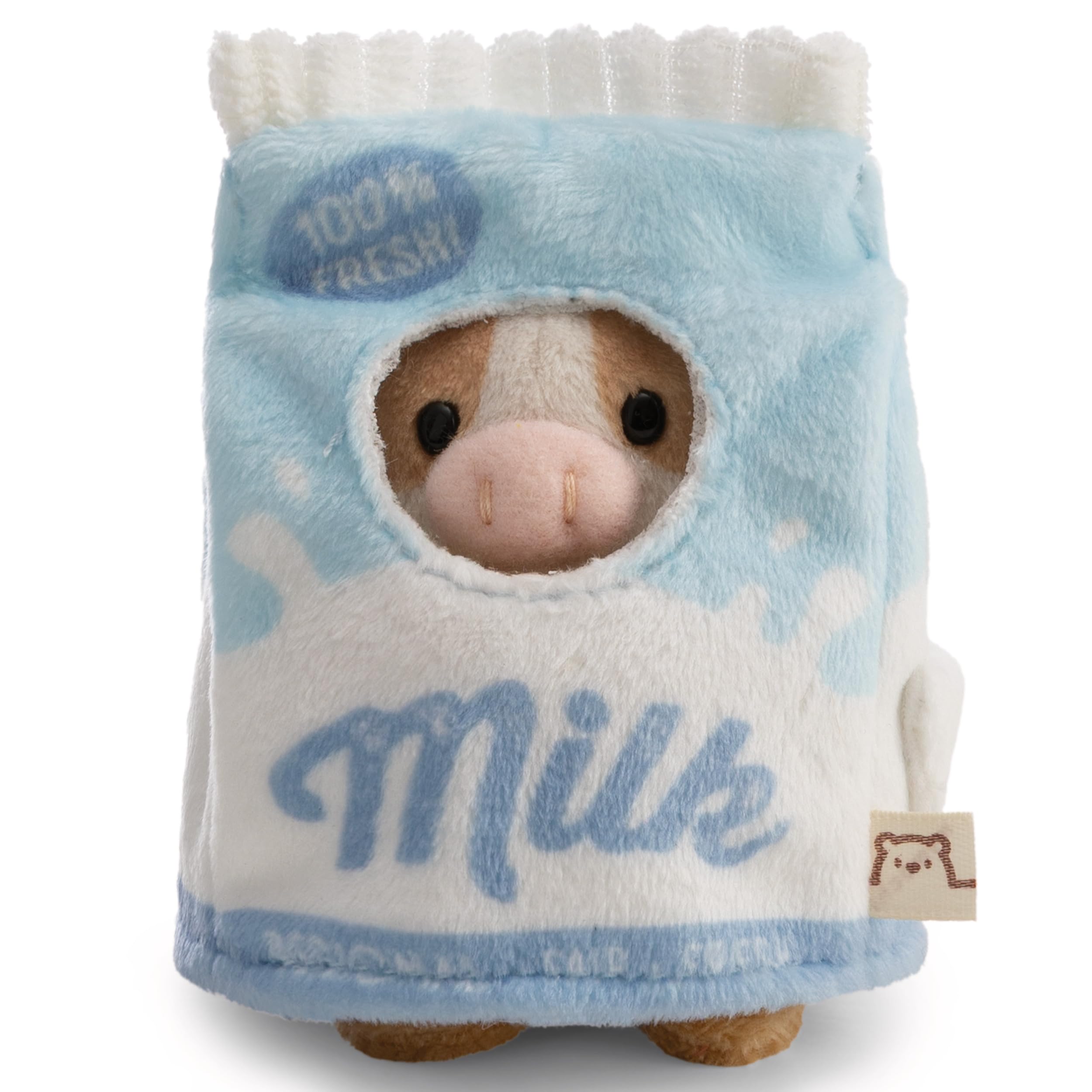 NICI Set soft toy cow Moono 8 cm with glas of milk & milk carton costume in gift box 8,5x6,5x10 cm - mymochi lifestyle plush, kawaii collectible, ideal for play, cuddling & collecting | 63384 — image 1
