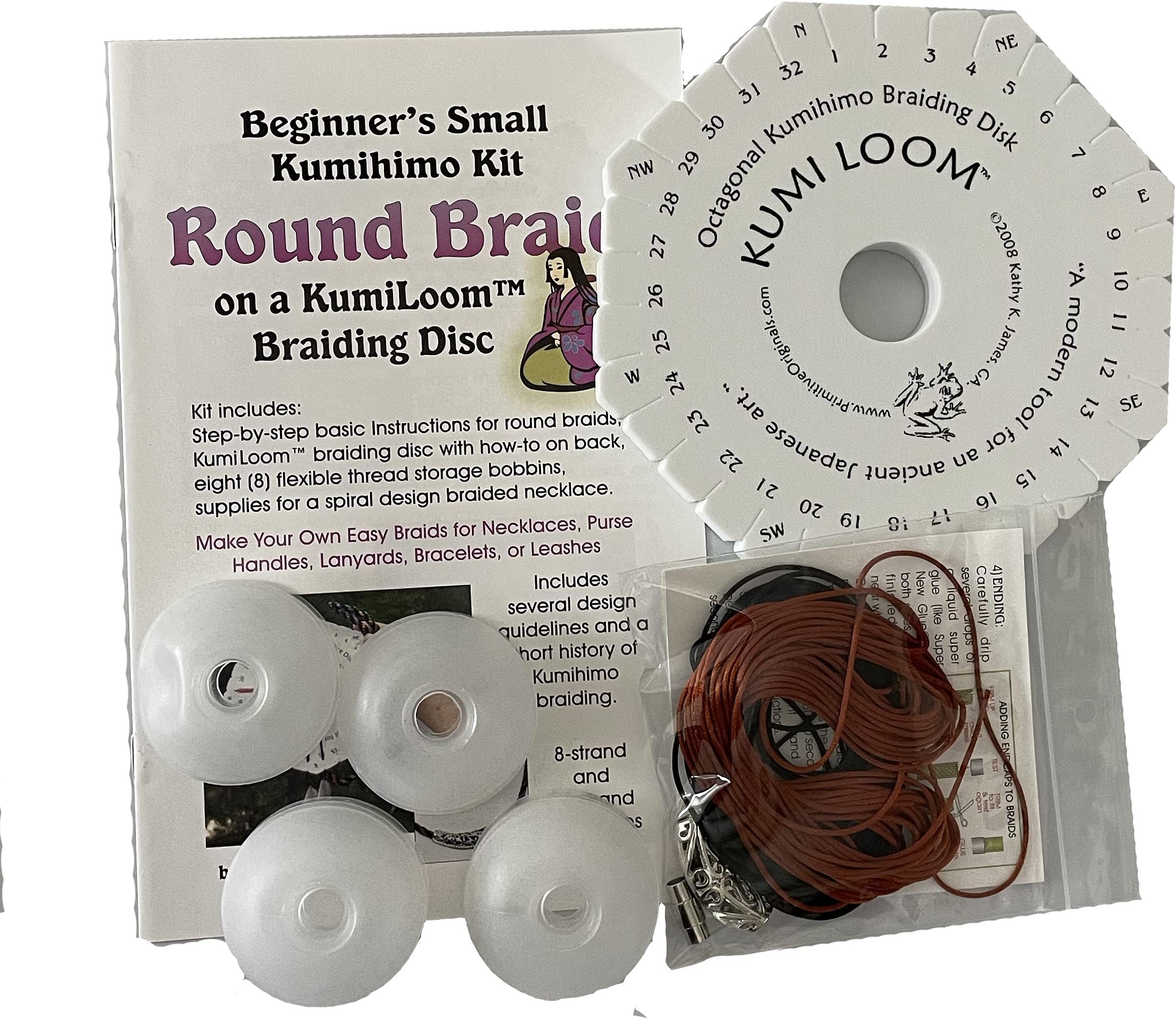 YIROCK Niamik Kumihimo Kit: Kumiloom, Bobbins, Booklet, Necklace Kit C