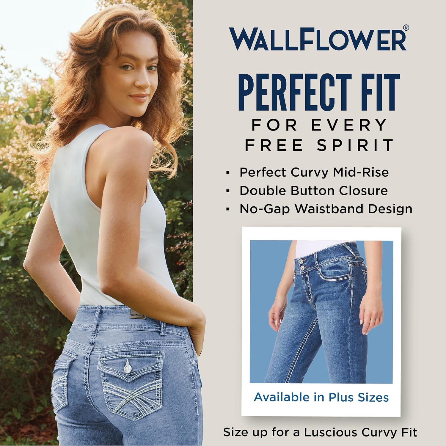 WallFlower Luscious Curvy 23.5” Mid-Rise Cropped Jeans for Women, Insta Stretch Denim Juniors Jeans - Image 4