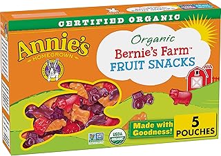 Annie's Organic Bernie's Farm Fruit Snacks, Gluten Free, 5 Pouches, 4 oz.