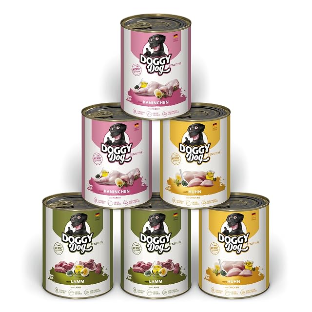 DOGGY Dog Paté Mix Sensitive, 6 x 800 g, Comida húmeda para Perros en Paquete de Muestra