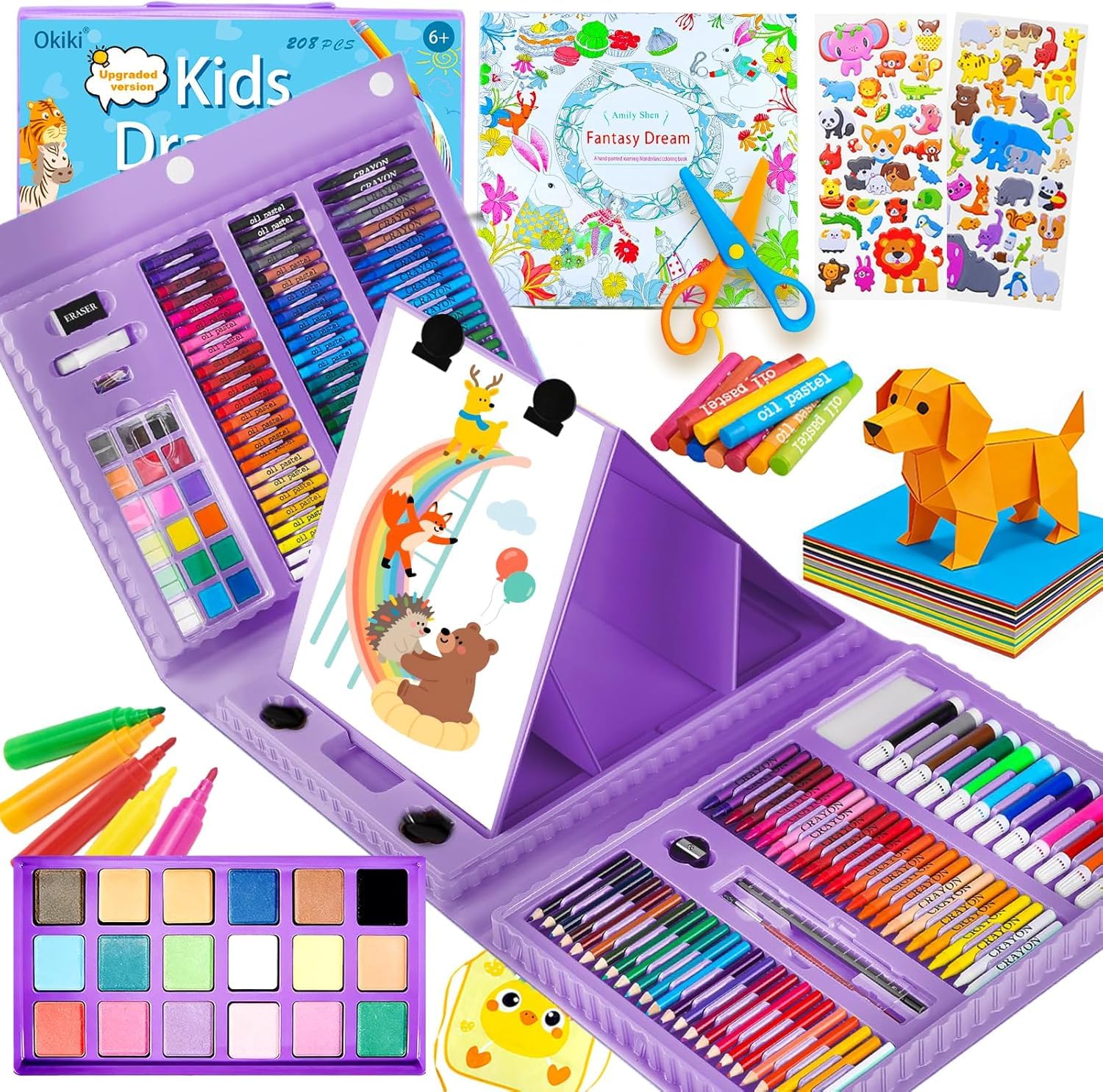 Amazon | Okiki お絵描きセット【新色追加】208ピース お絵かきセット