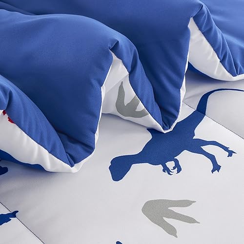 Miniatura 10 de SLEEP ZONE - Juego de edredón de 5 piezas tamaño Individual para niños, estampado suave, con edredón, sábanas y fundas para cojín y almohada, diseño