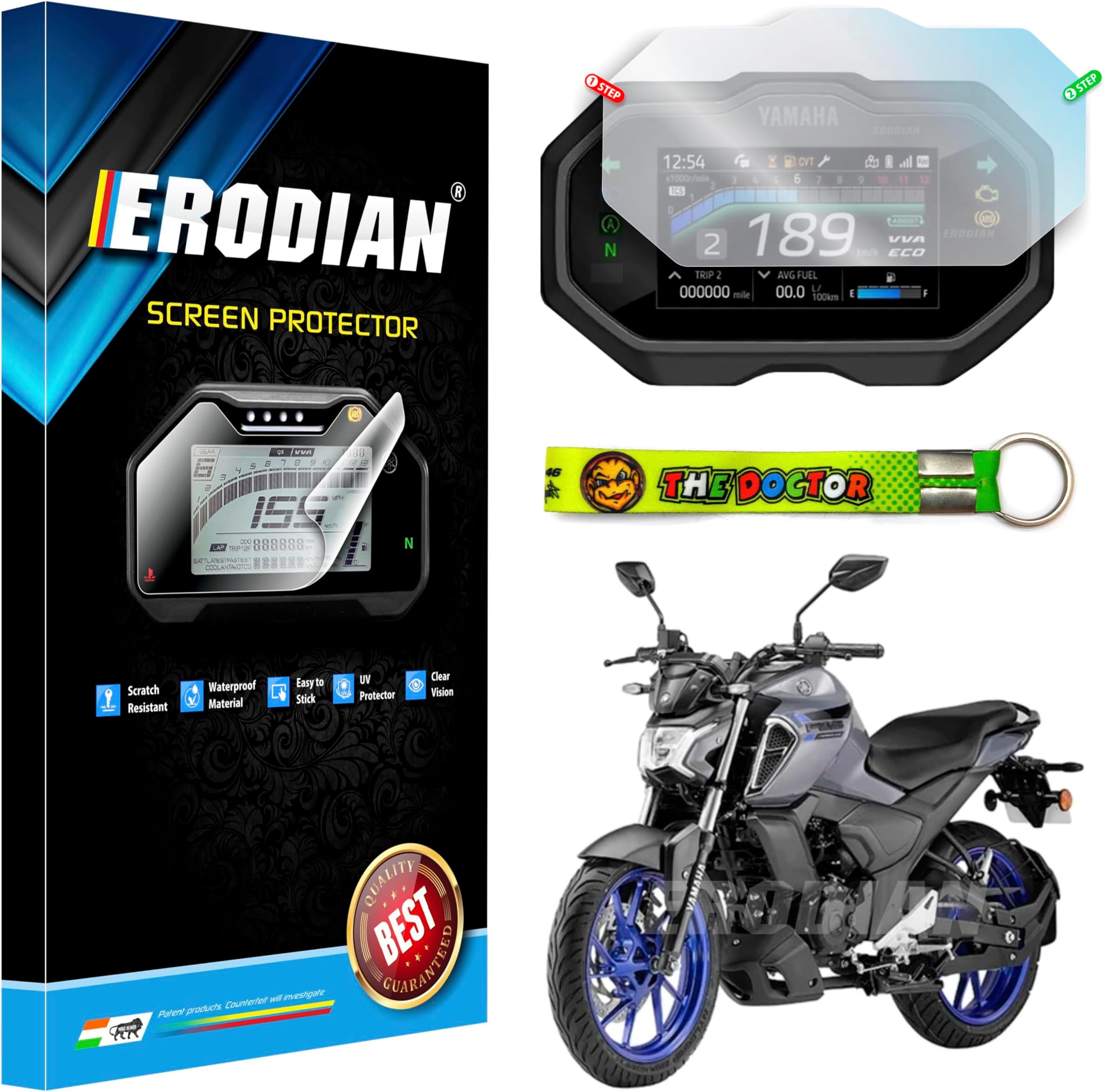 Meter Display Screen Protector, Meter Guard For FZ-S Hybrid Bikes | Scratch Resistant | Water Resistant | HD Clear Vision (1-Free Random 6 inch Keychain)