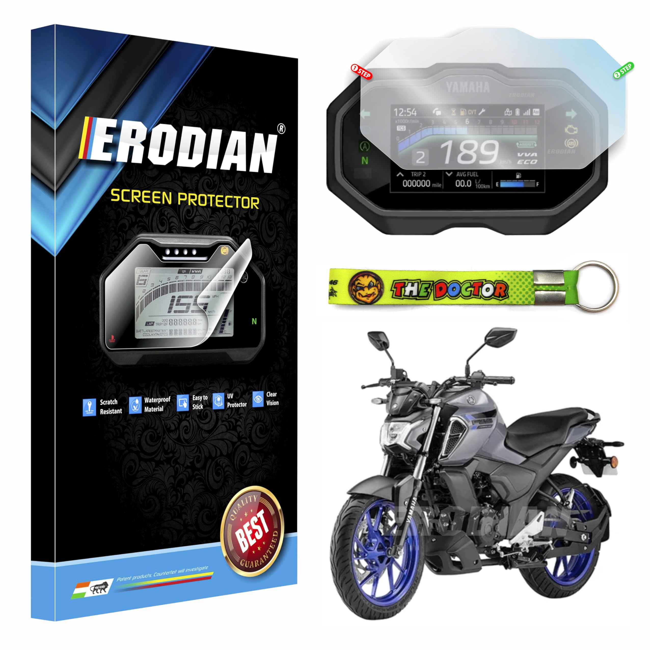 Meter Display Screen Protector, Meter Guard For FZ-S Hybrid Bikes | Scratch Resistant | Water Resistant | HD Clear Vision (1-Free Random 6 inch Keychain)