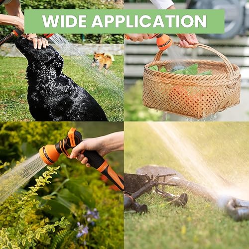 Miniatura 5 de Giraffe Tools Manguera de jardín de 25 pies x 34 pulgadas, manguera de agua resistente, flexible, manguera ligera híbrida con mango giratorio,