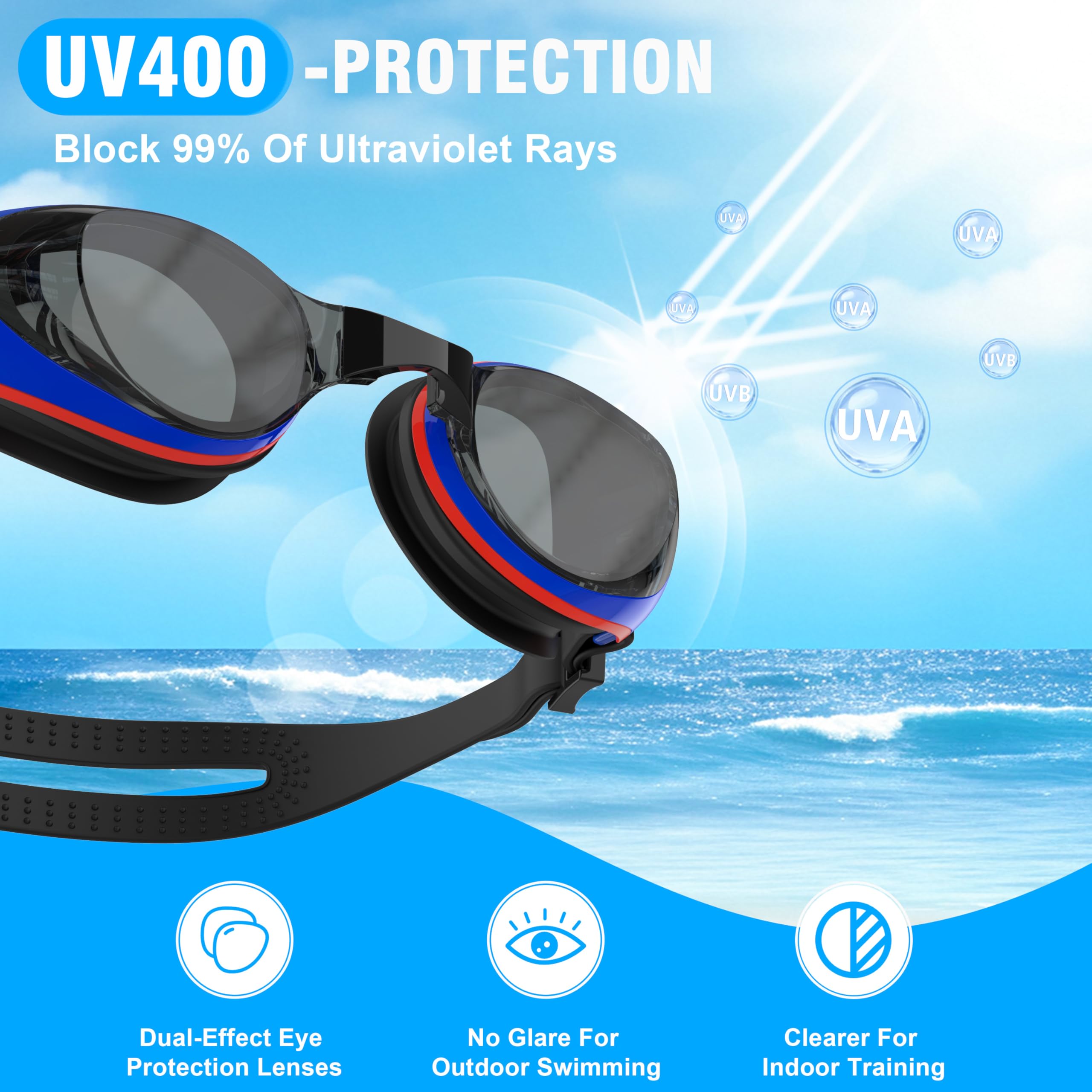 Antiappannamento Occhialini Piscina Generale | Occhialini Nuoto Uomo E Donna Per Adulti Protezione UV Impermeabili | Guarnizione In Silicone, Ponte Nasale Autoregolante