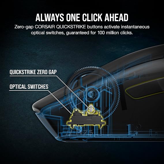 Corsair M75 WIRELESS RGB Lightweight FPS Gaming Mouse – 26,000 DPI – Swappable Side Buttons – iCUE Compatible – PC – Black