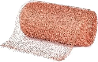 5" x20FT Knitted Copper Mesh, Stopper Copper Mesh Protect Plants, Fill Fabric DIY for Mouse, Rat, Rodent, Snail, Birds, Bat