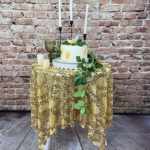 Miniatura 2 de Mantel de lentejuelas doradas para fiestas, mantel de malla bordado, superposición de mesa con purpurina para bodas, baby shower, banquetes de
