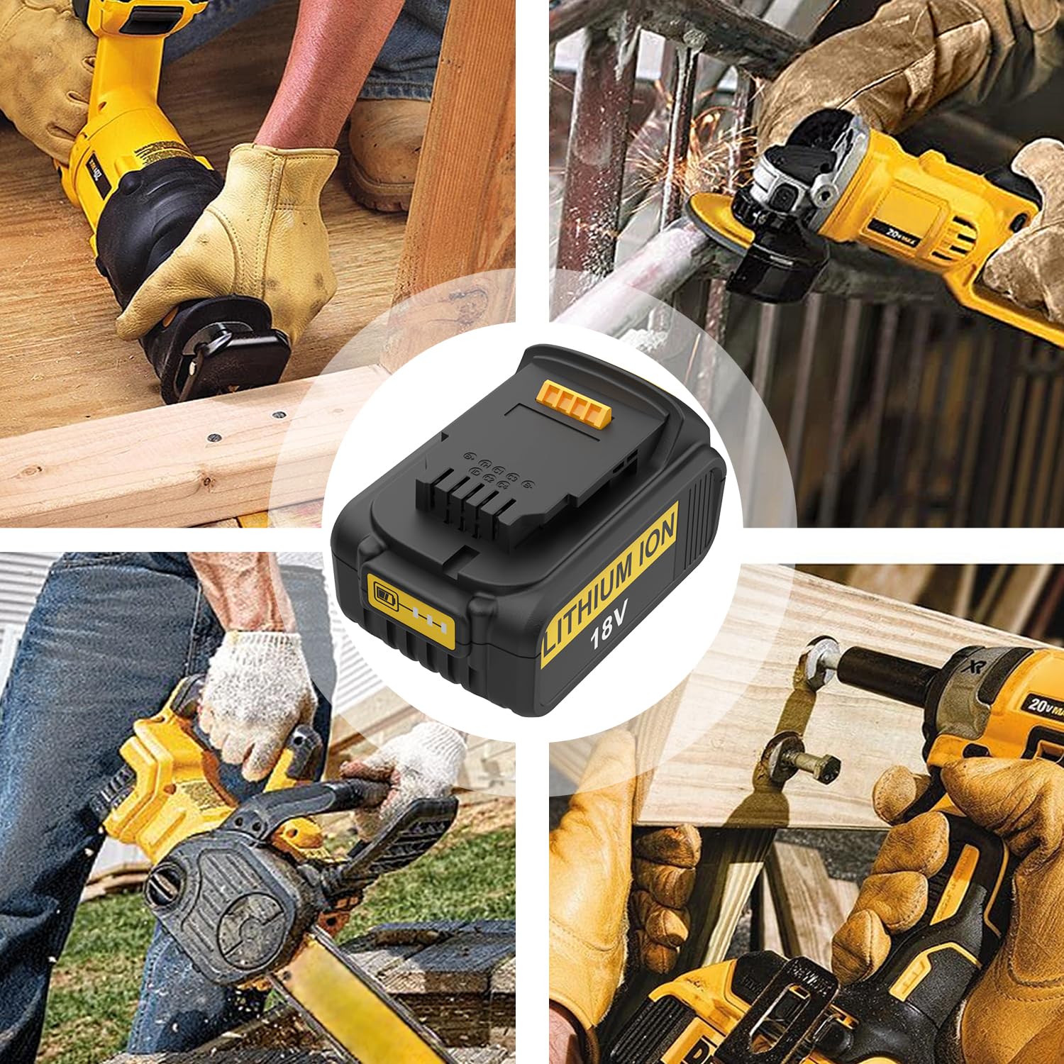 Energup 2 Piezas 18V 5.0Ah Batería con Cargador Repuesto para DeWalt 18V Batería DCB184 DCB182 DCB180 DCB181 DCB200 DCB205