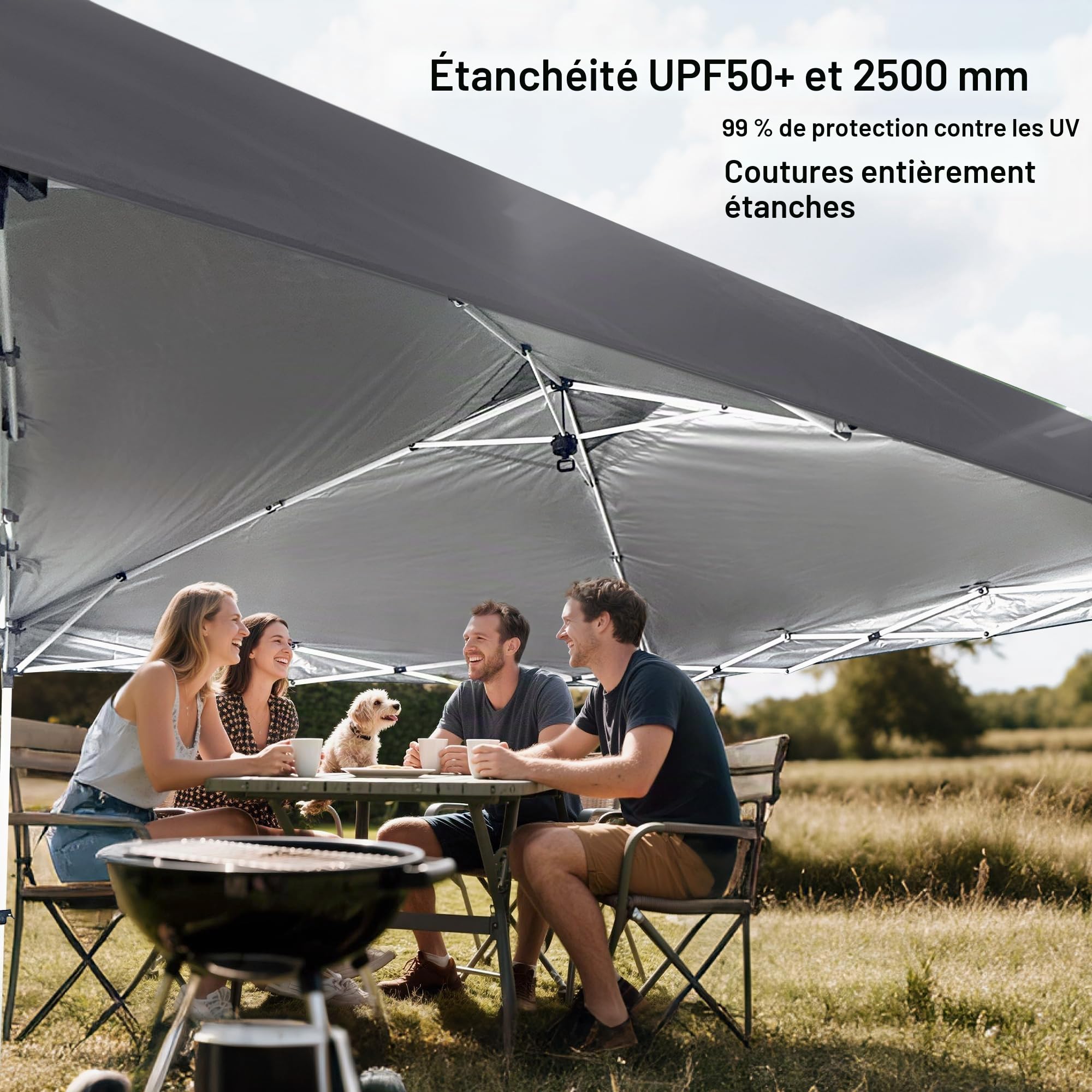 Origem Tonnelle de Jardin Extérieur 3x3 Pliante Imperméable avec Parois | Montage rapide en un geste, parois latérales, sac à roulettes, abri pour jardin, camping, marché et événements en plein air