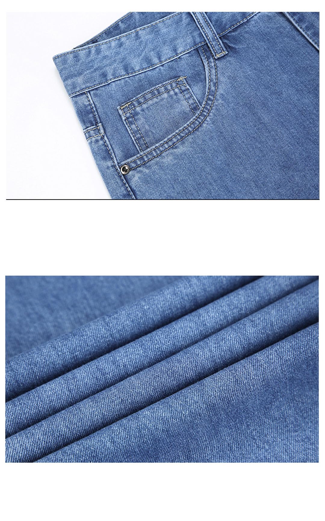 Vogrtcc Jeans da Uomo Business Casual Pantaloni Elastici Dritti