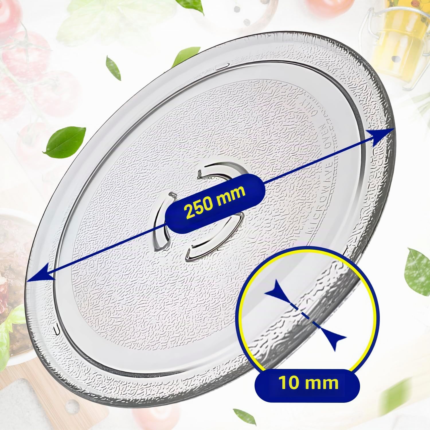 Plateau Micro Onde Universel Ø250mm 3 Fixations 481246678412 488000862548 | C00862548 C00313978 pour Bauknecht pour Indesit pour Whirlpool - MONTERAL