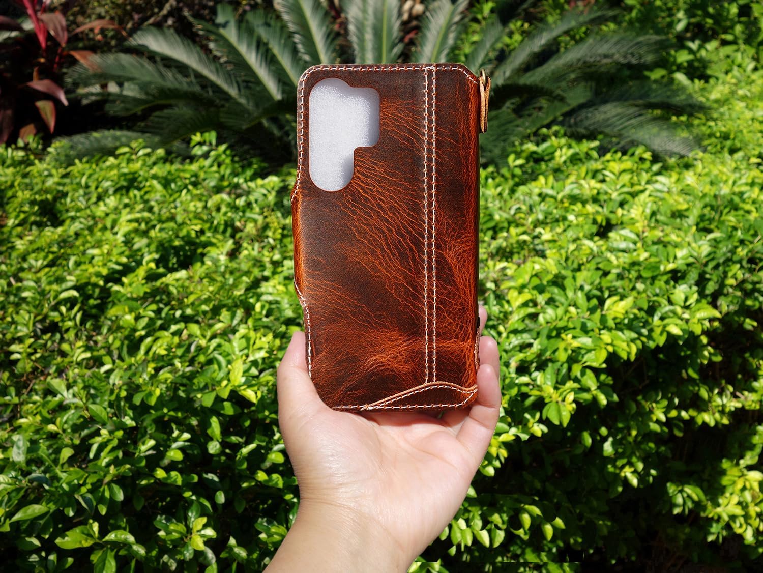 Yogurt Case for Samsung Galaxy S26 Ultra, Genuine Leather Wallet Cover for Samsung S26 Ultra, Handmade Dark Brown