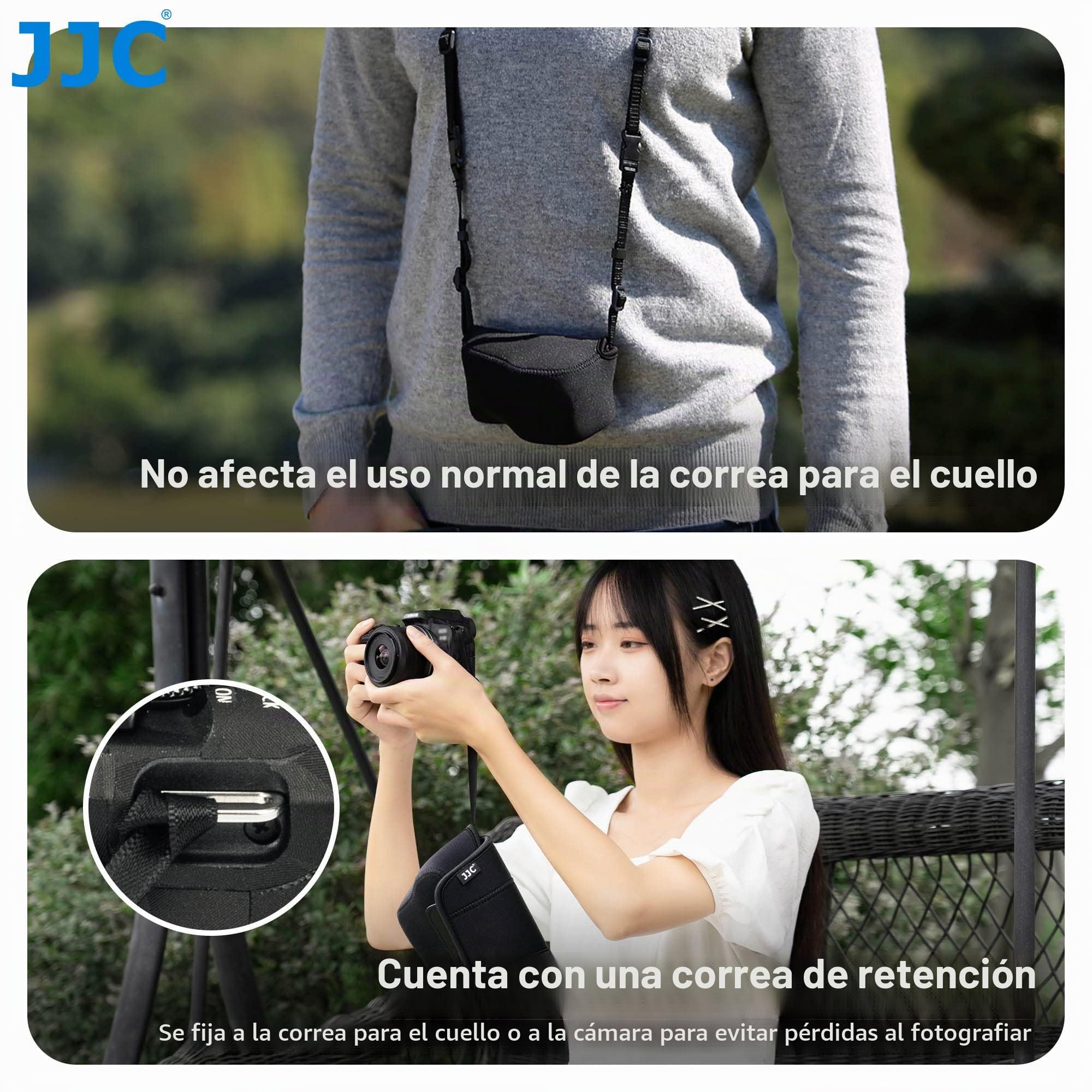 JJC Funda de Neopreno Ultra Ligera para Leica Q3, Q2, Q, Canon EOS R7 & R10 con RF-S 18-45mm f/4.5-6.3 IS STM Lente Apta para Cámaras de hasta 130 x 75 x 100mm (5.1 x 2.9 x 3.9) Negro