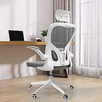 Vista 8 de Silla de oficina ergonómica, silla de escritorio de malla con reposacabezas ajustable y reposabrazos 2D, sillas de computadora con soporte lumbar