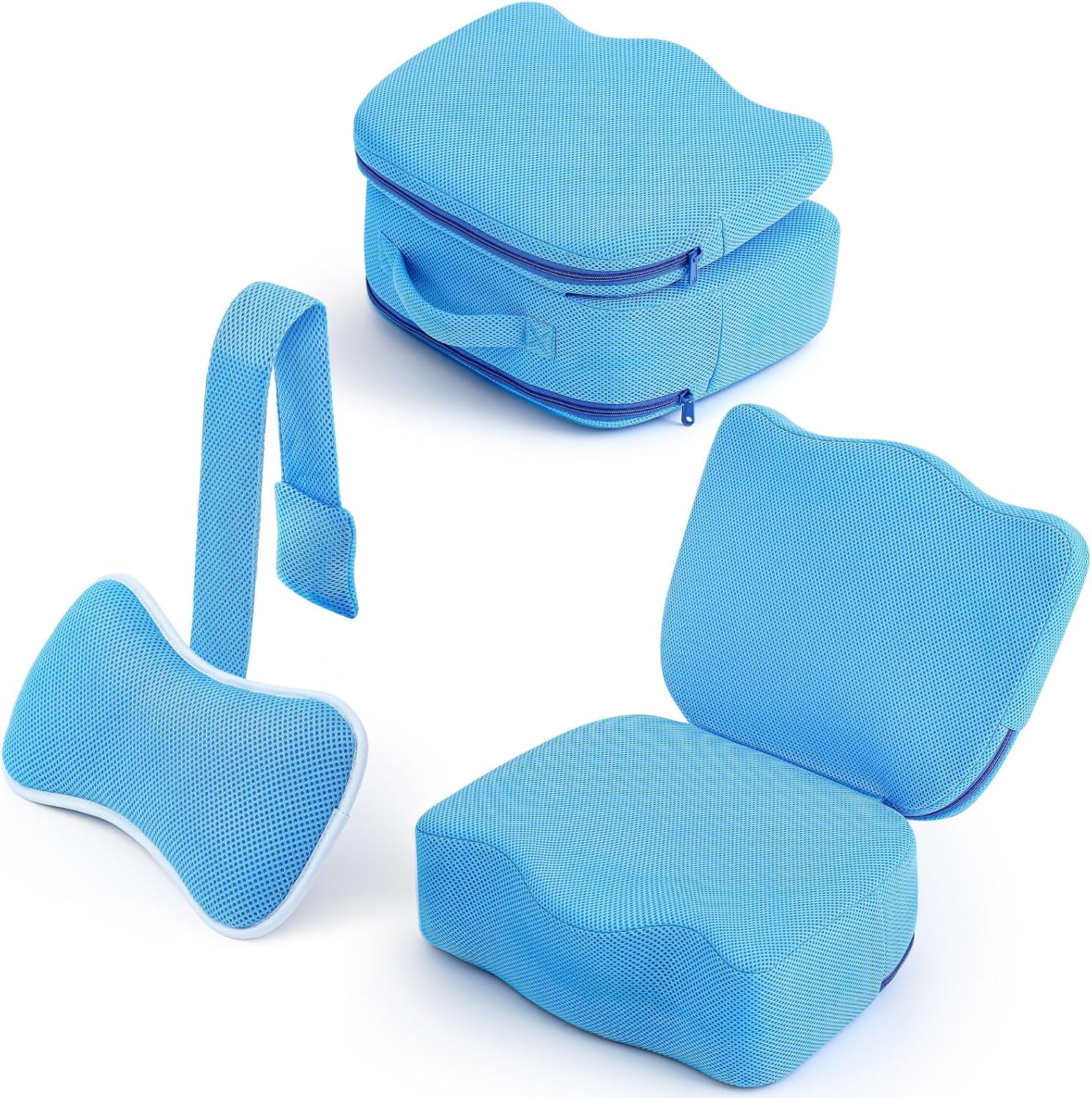 Yerliker 1 Pcs Foldable Hot Tub Booster Seat for Adults Adjustable 2 Heights up to 6.3" with Bath Pillow Weighted Spa Cushion 3D Air Mesh Inflatable Hot Tub Seat Accessories for Spa Bathtub Pool