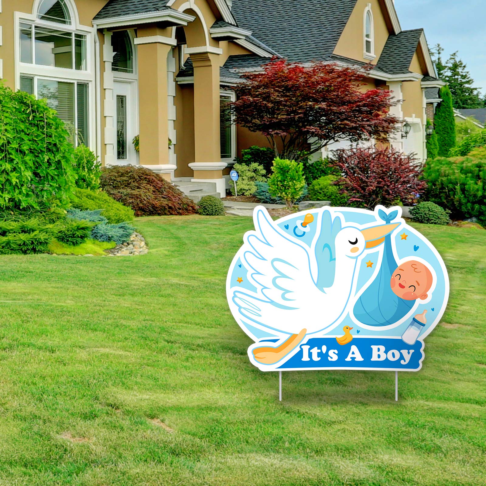 Xuhal 'It's A Boy'-Gartenschilder-Set Für Babypartys – 12 Bunte Schilder Mit Heringen, Wetterfest & Dekorativ