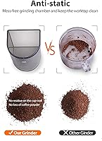 Vista 6 de Aromaster Coffee Bean Grinder with 48 Gind Settings, Conical Burr Coffee Grinder for Home Use,Stainless Steel,40 Seconds Adjustable