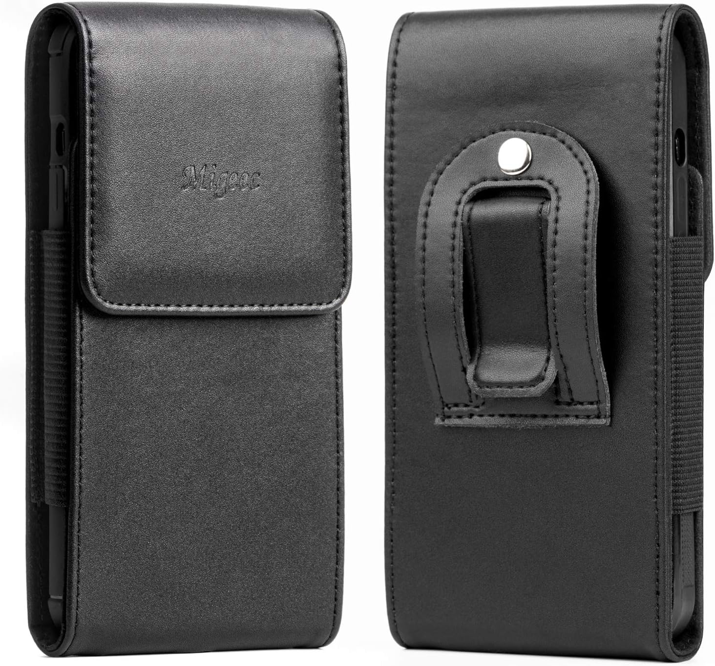 Migeec Phone Holster for iPhone 15 Pro Max, 15 Pro, 14 Pro, 13, 12, 11, Samsung Galaxy Google, Vertical Carrying Phone Pouch Belt Clip Holder Case for Man