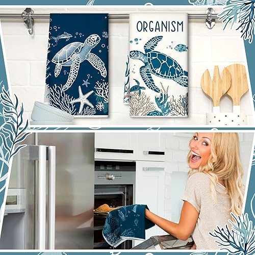 Miniatura 9 de Honoson 4 paños de cocina de sandía para el verano, estilo casa de campo, toalla decorativa de cocina absorbente de sandía a cuadros para cocina,