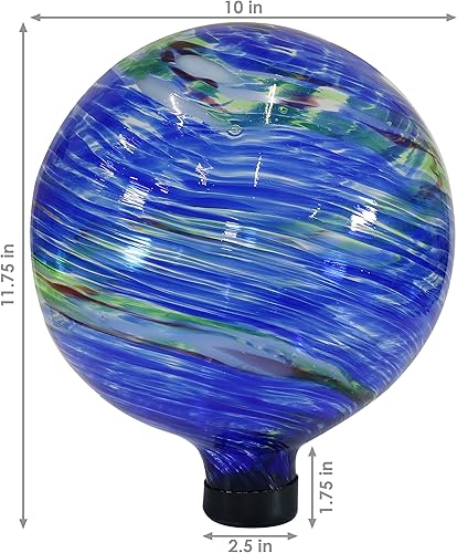 Miniatura 3 de Sunnydaze Globo de cristal para exteriores de 10 pulgadas, adorno reflectante para patio o césped, luces del norte, paquete de 2