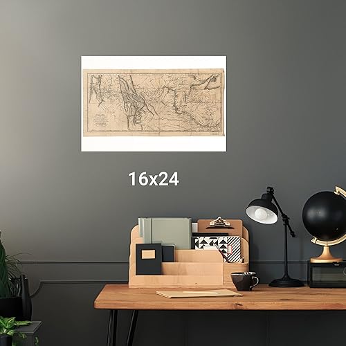 Miniatura 4 de Lewis y Clark - Pista al otro lado del oeste - Mapa antiguo - 1814 - Imprimir solo - 16 x 24 pulgadas