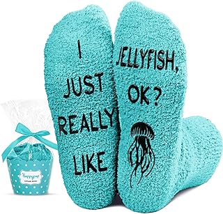 HAPPYPOP Jellyfish Gifts for Women - Jellyfish Ocean Socks for Teen Girls, Animal Lover Gifts