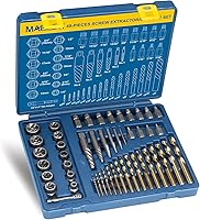 Vista 1 de MABLEVI 49 Pcs Screw Extractor Bolt Extractor Set, Left Hand Drill Bit Set, Easy Out Multi-Spline Stripped Bolt Remover for Broken Rusted Nuts Bolts