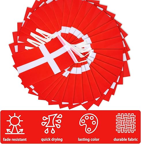 Miniatura 154 de Banderín de bandera de República Dominicana, pequeña mini bandera dominicana, banderín de banderines, decoración nacional de país para escuela