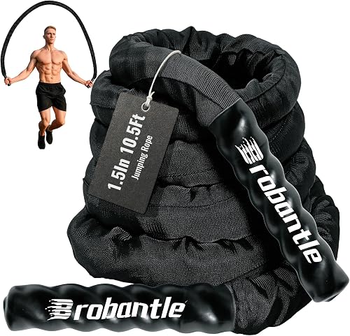 Jump Rope,Weighted Jump Rope for Men Women,2.5lb 4lb 4.7lb Adult Jumpropes for Fitness, Heavy Skipping Rope for Exercise, Jumping Rope for Improve Strength, Weight Loss, Boxing Training,Total Body Workout Equipment