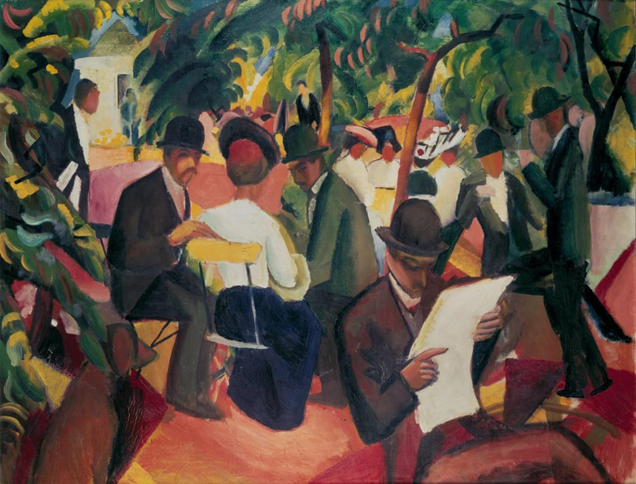 POSTERIIk Vintage Art Print Images Pictures Print Gartenrestaurant by August Macke Modern Colour Posters for Office Home Decor 60x90cm