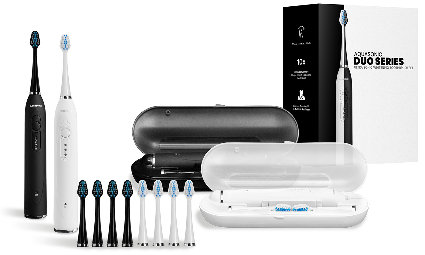 6 AquaSonic+DUO+Whitening+Rechargeable+ToothBrushes