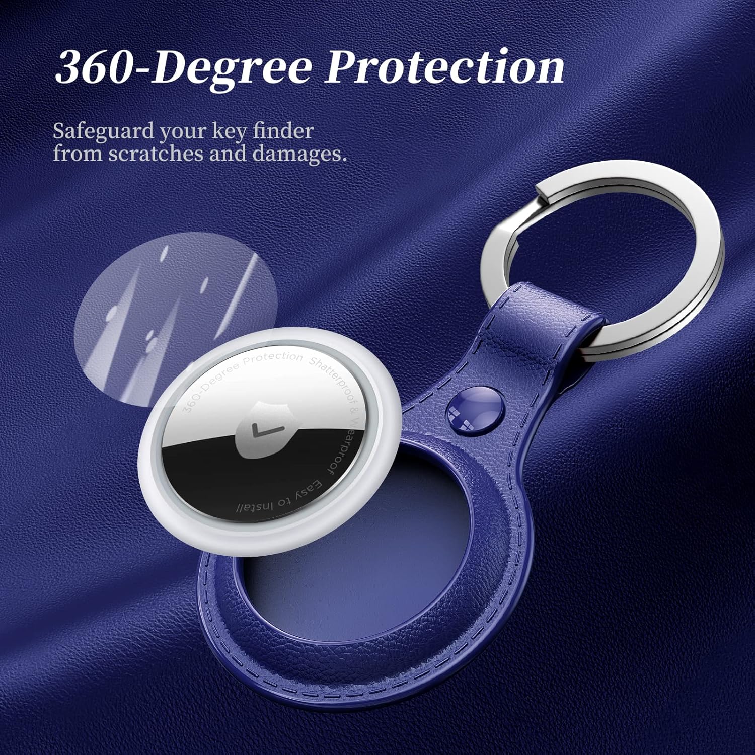 Airtag Holder, Airtag Keyring 1 Pack for Apple Air Tags, AntiScratch Airtag Tracker Case Cover