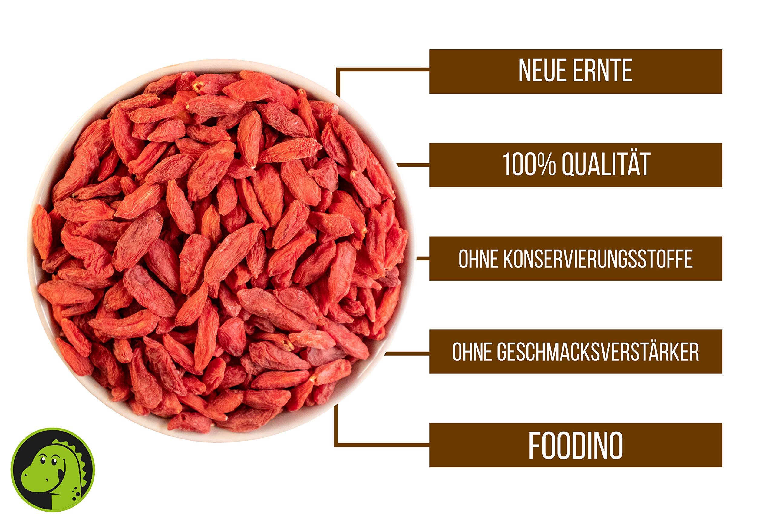 FOODINO 2,5kg Gojibeeren getrocknet naturbelassen ungeschwefelt ungezuckert