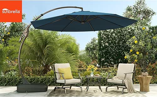 Grand patio 12 FT Sunbrella Cantilever Umbrella with Base Outdoor