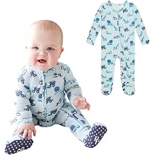Posh Peanut Footie Pajamas for Baby Boys, Soft Viscose from Bamboo