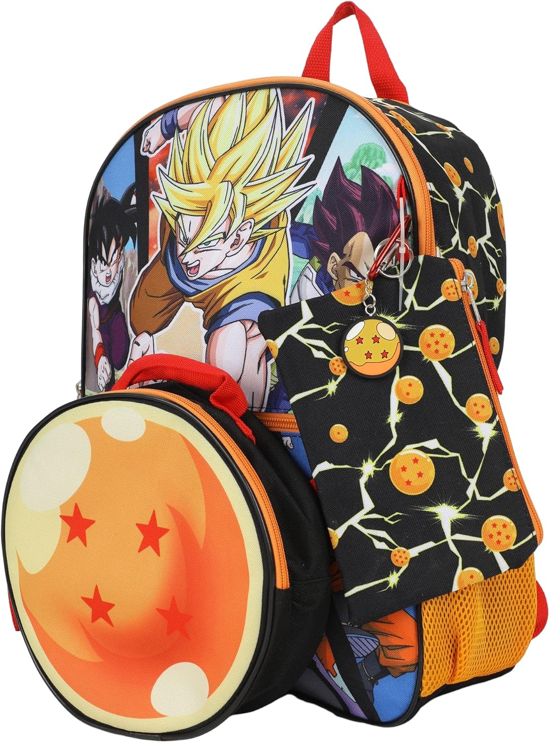 BIOWORLD, Boys, Five-Piece 16" Backpack Set for Boys (Little Kid/Big Kid), Orange, One Size