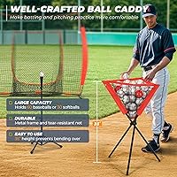 Vista 5 de Baseball Net with Batting Tee & Ball Caddy, 7x7ft Baseball Softball Batting Net with Strike Zone for Practice Hitting Pitching Fielding, Quick