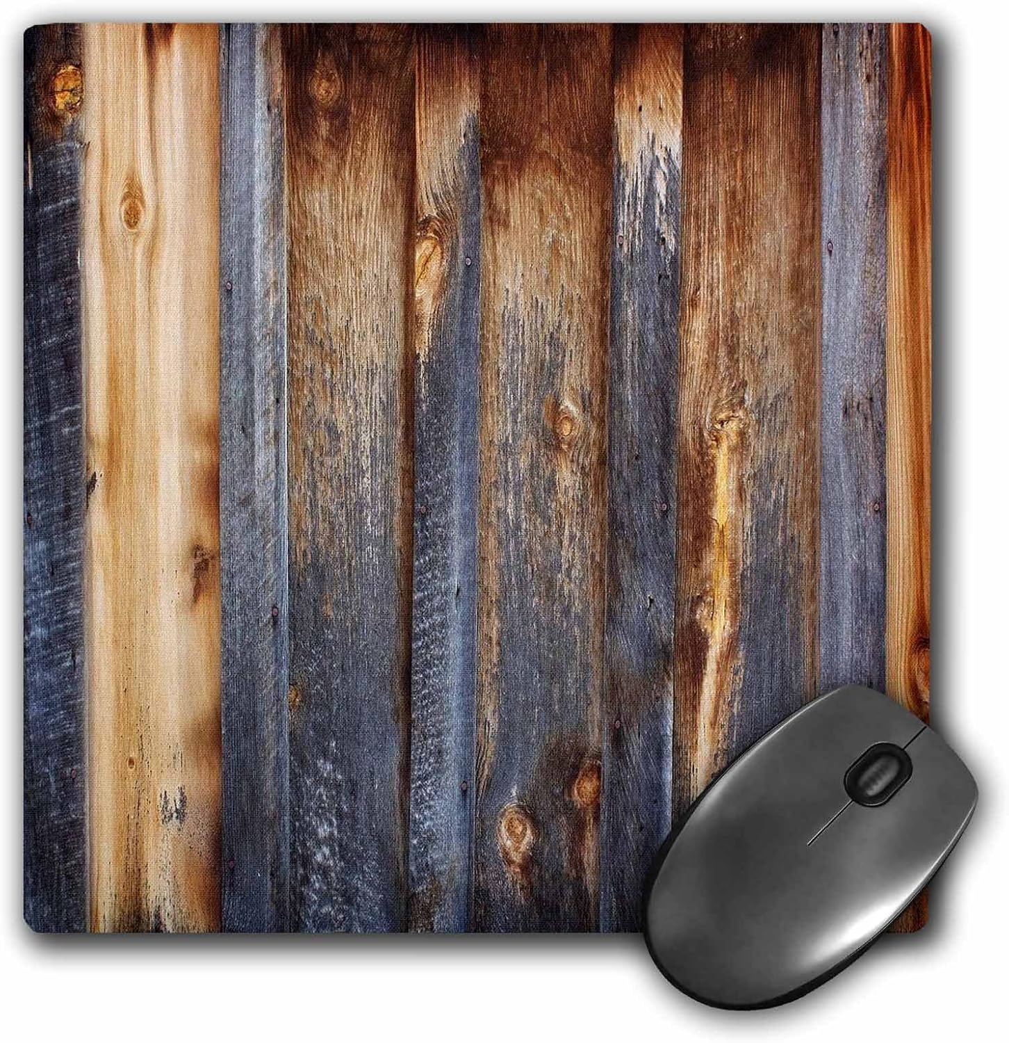 3dRose Brown Barn Wood Look - Mouse Pad, 8 by 8 (mp_124675_1)